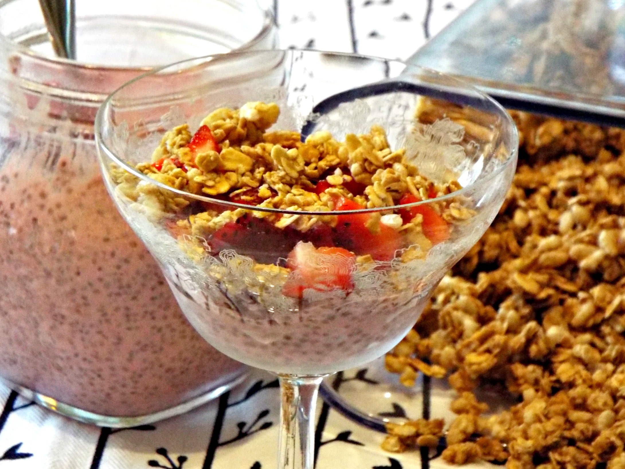 Chia seeds, Greek Yogurt, Strawberry Yogurt, Yogurt Parfait