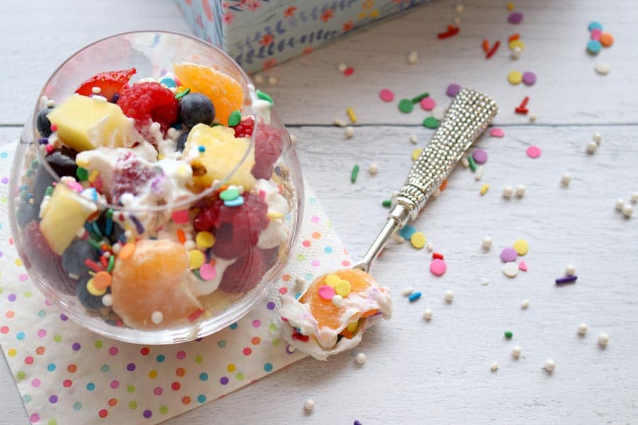 Breakfast Fruit Salad jar and spoon