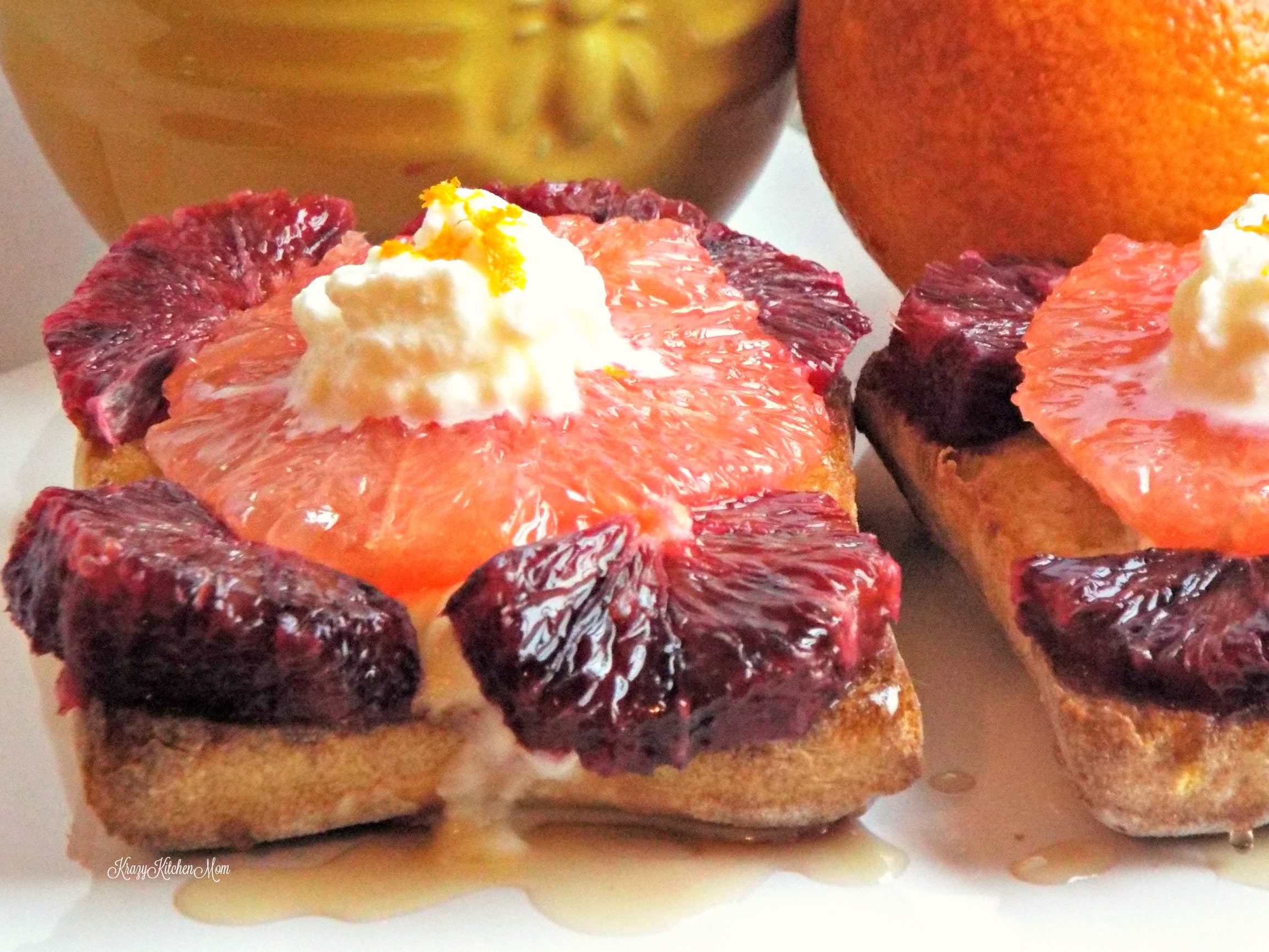 orange and whipped ricotta toast