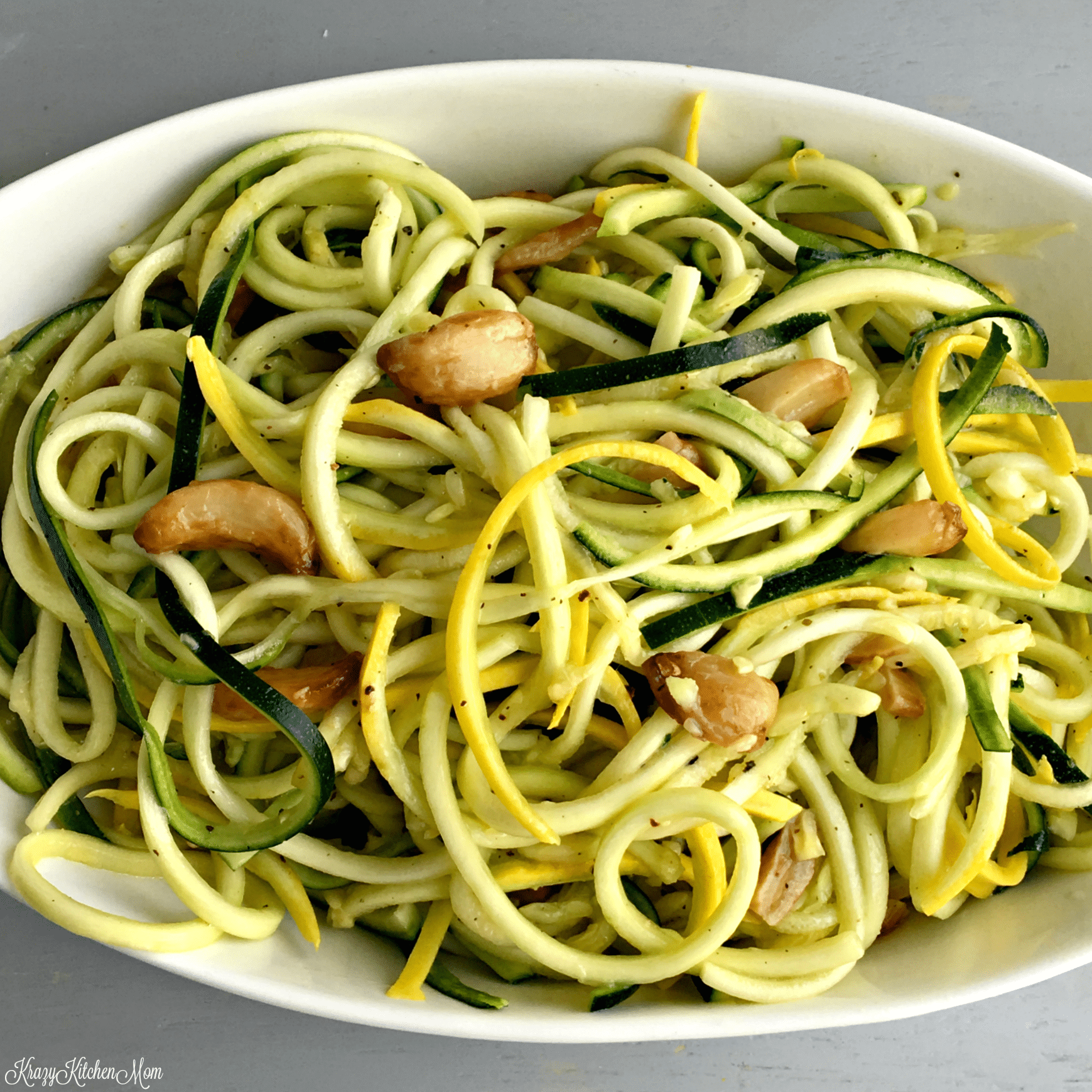 Zucchini and Yellow Squash Zoodle Salad - Krazy Kitchen Mom, Spiral veggies