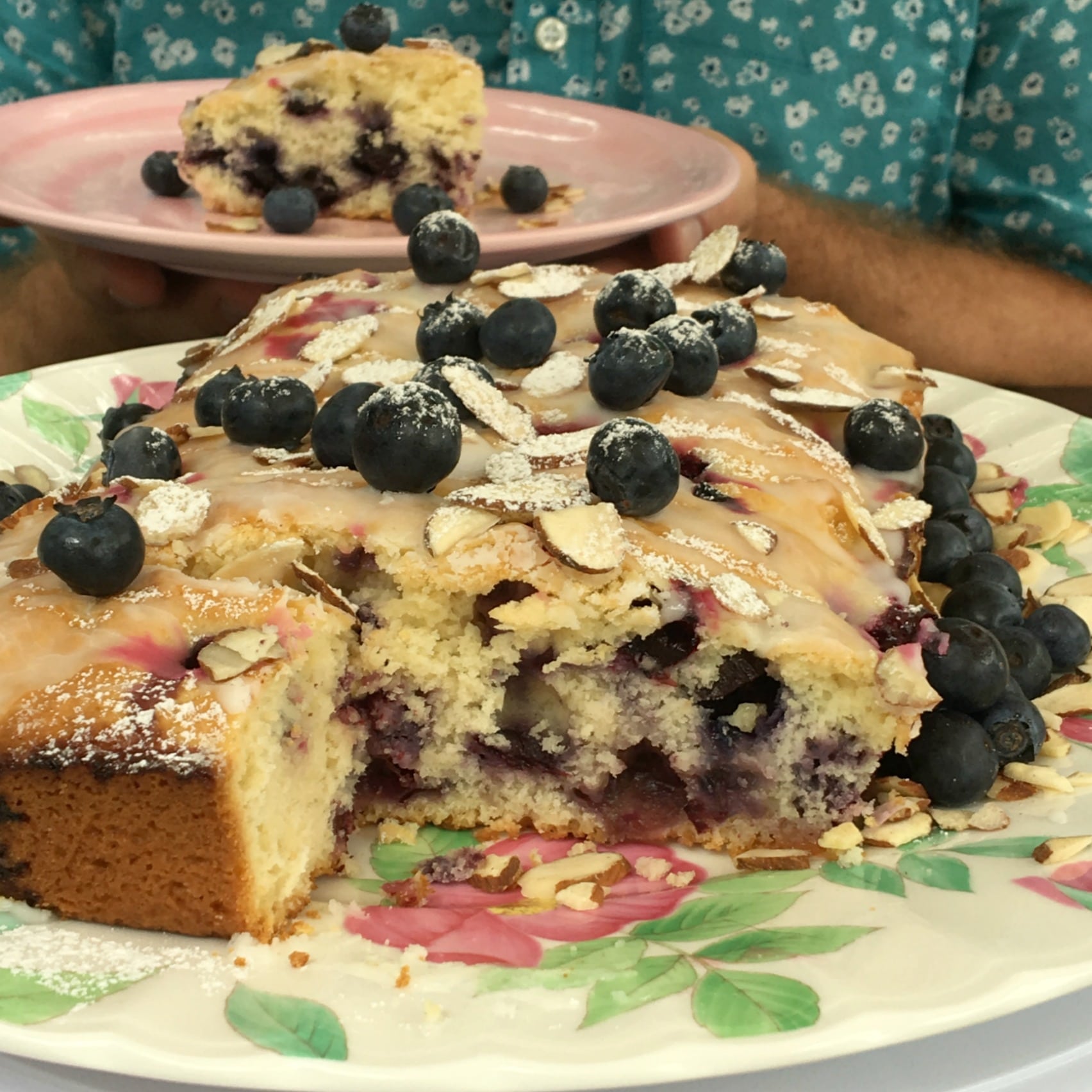 Blueberry Coffee Cake with Lemon Glaze