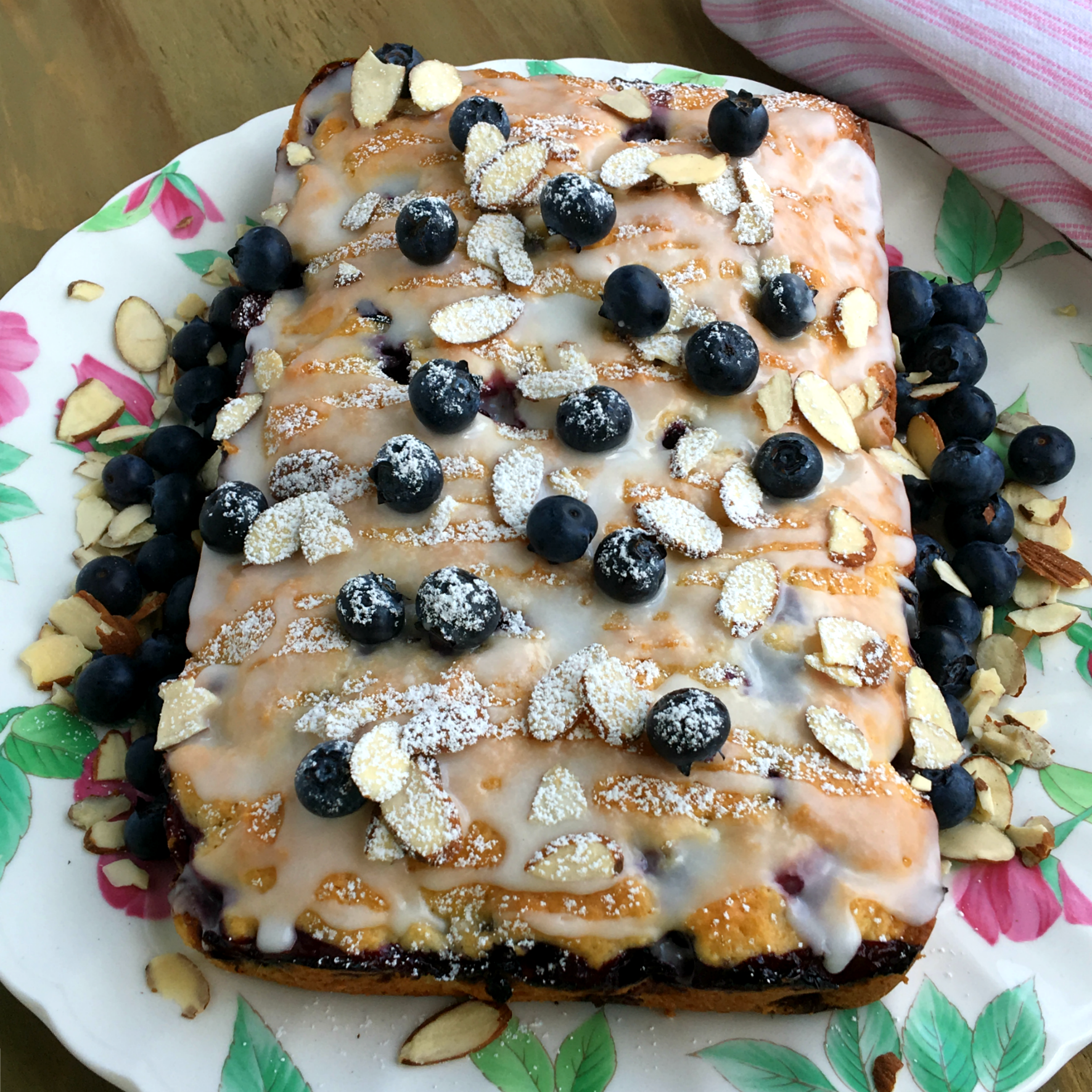 Blueberry Coffee Cake with Lemon Glaze