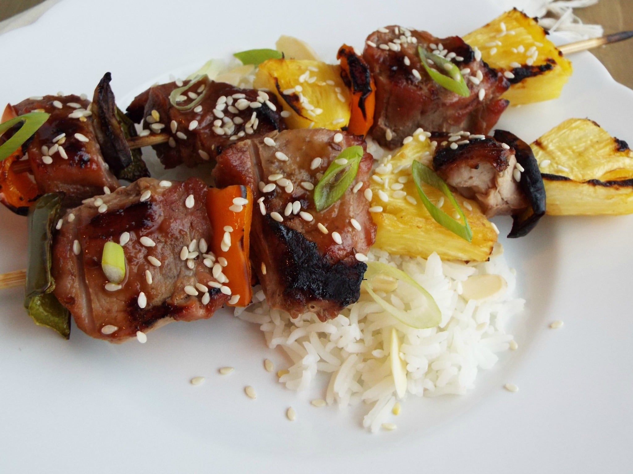 Korean Style Pork Kabobs with Korean BBQ Sauce