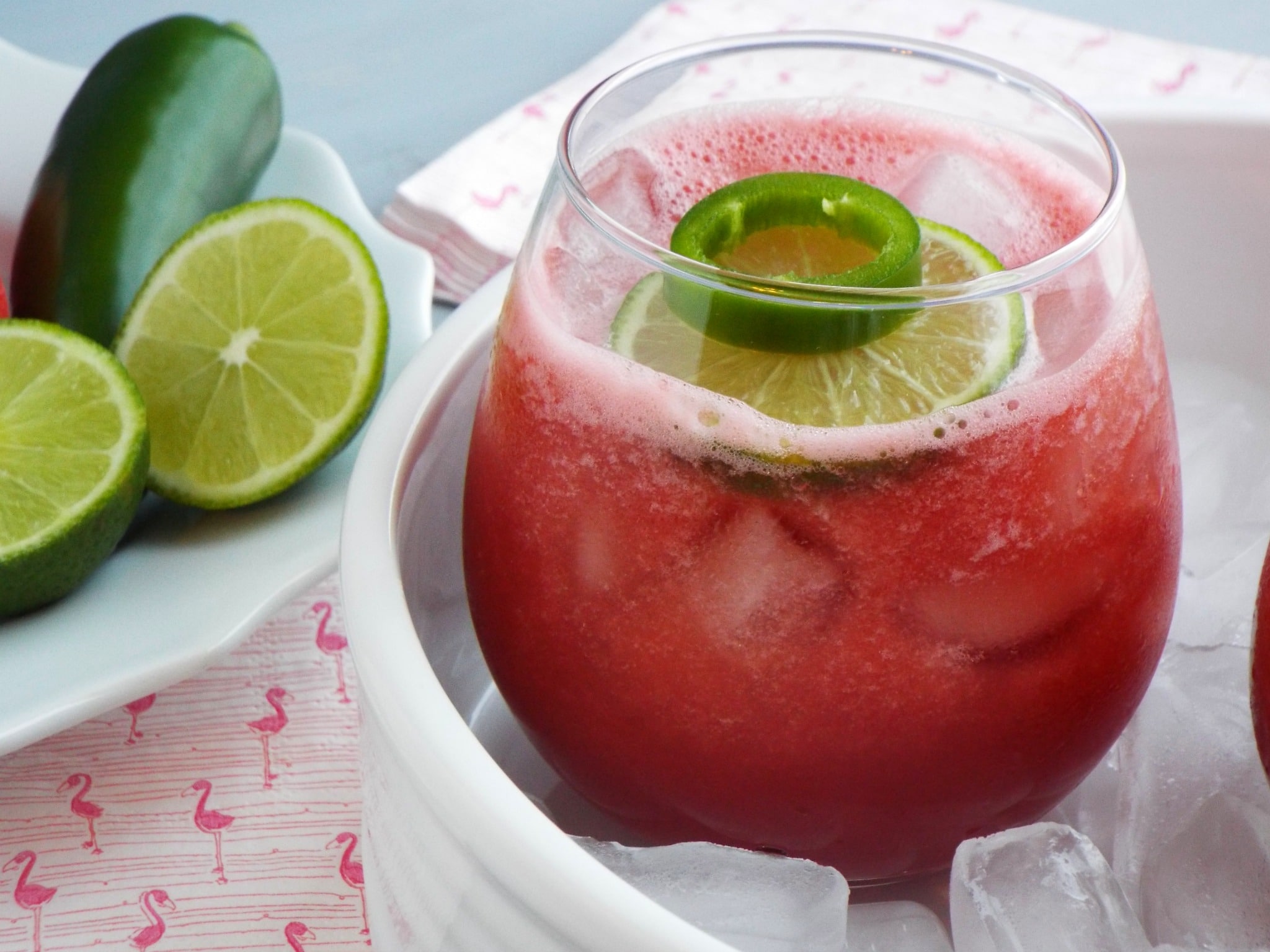 Skinny Watermelon and Jalapeno Cocktail