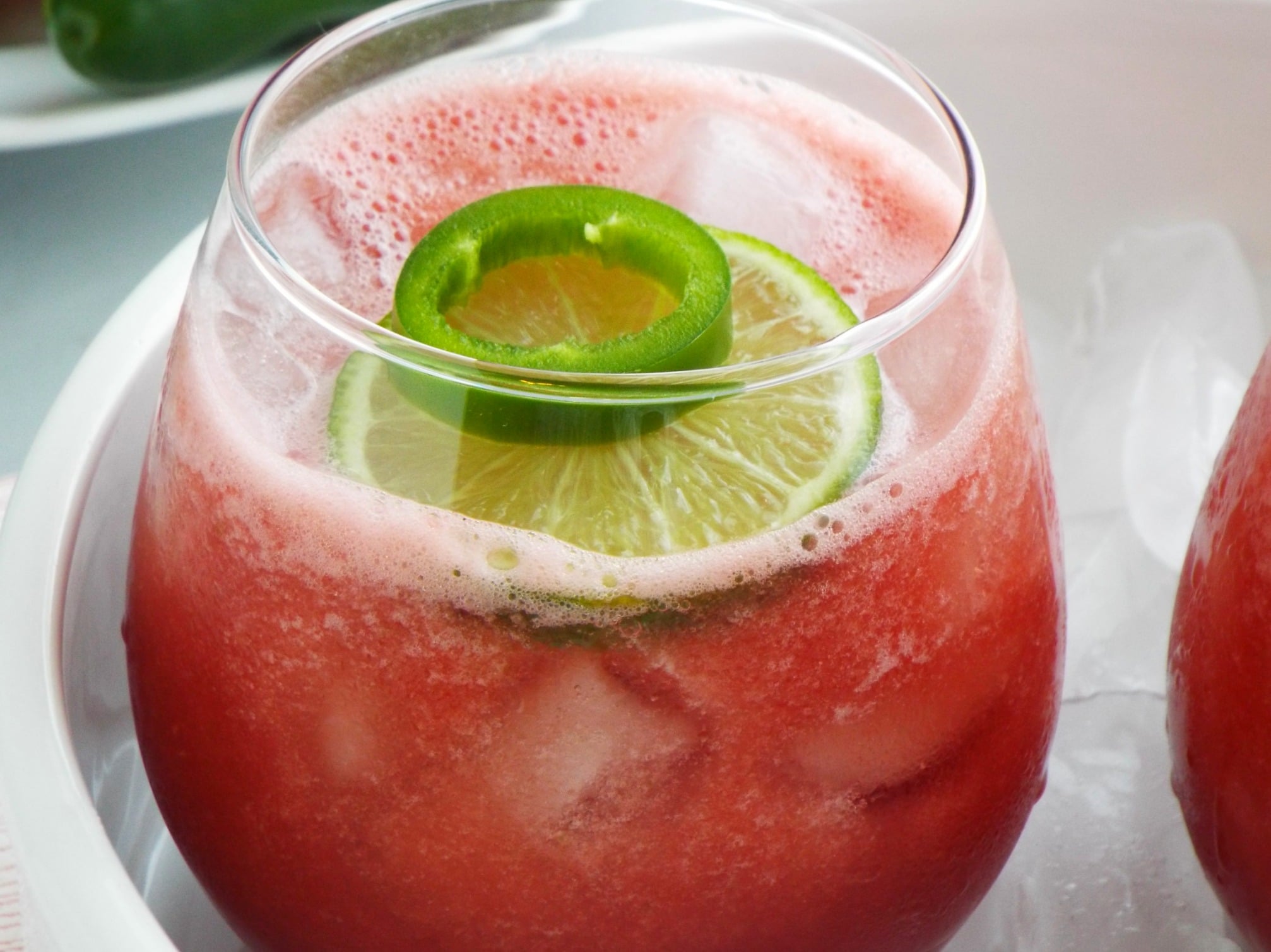 Skinny Watermelon and Jalapeno Cocktail