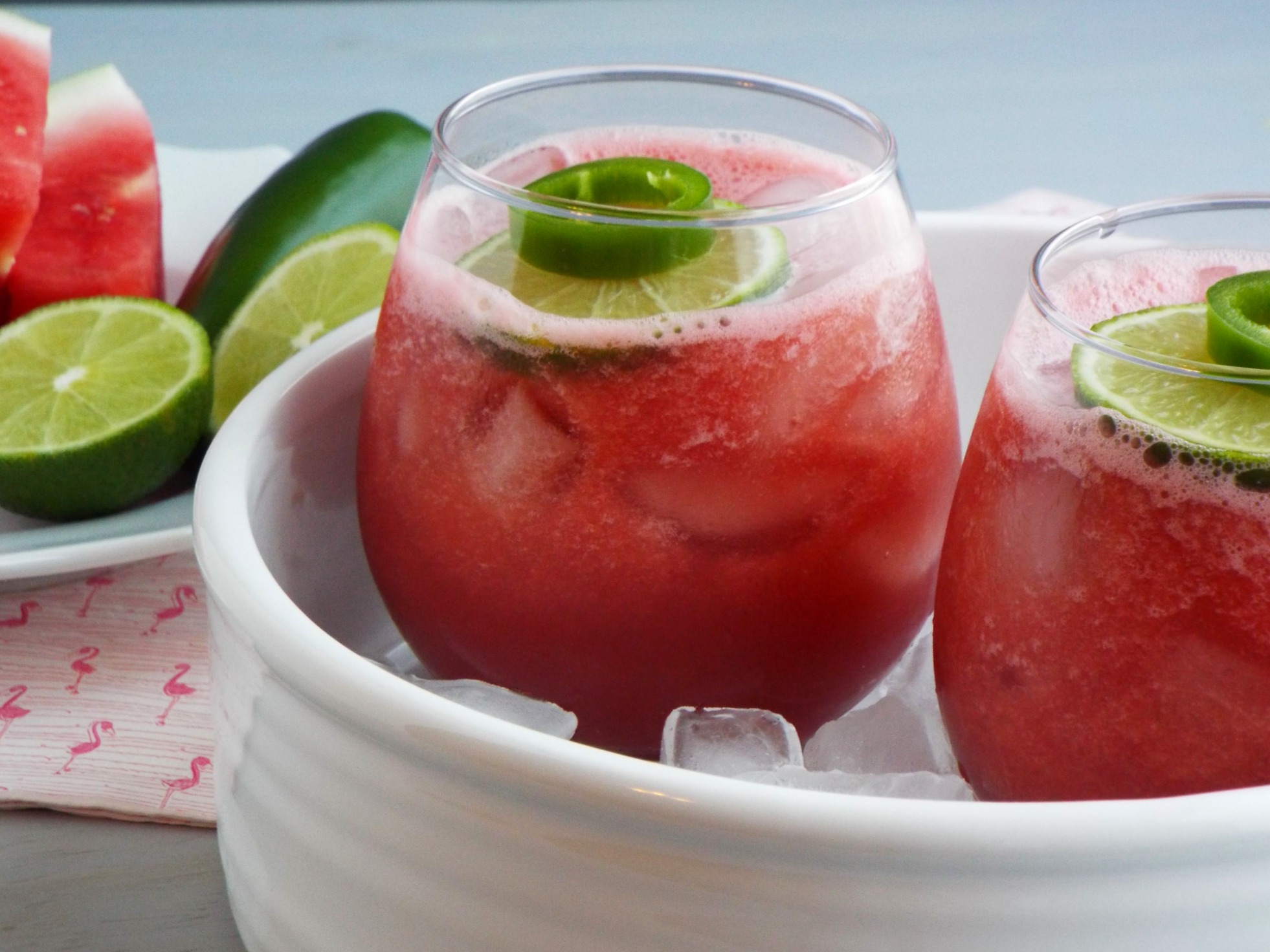 Skinny Watermelon and Jalapeno Cocktail