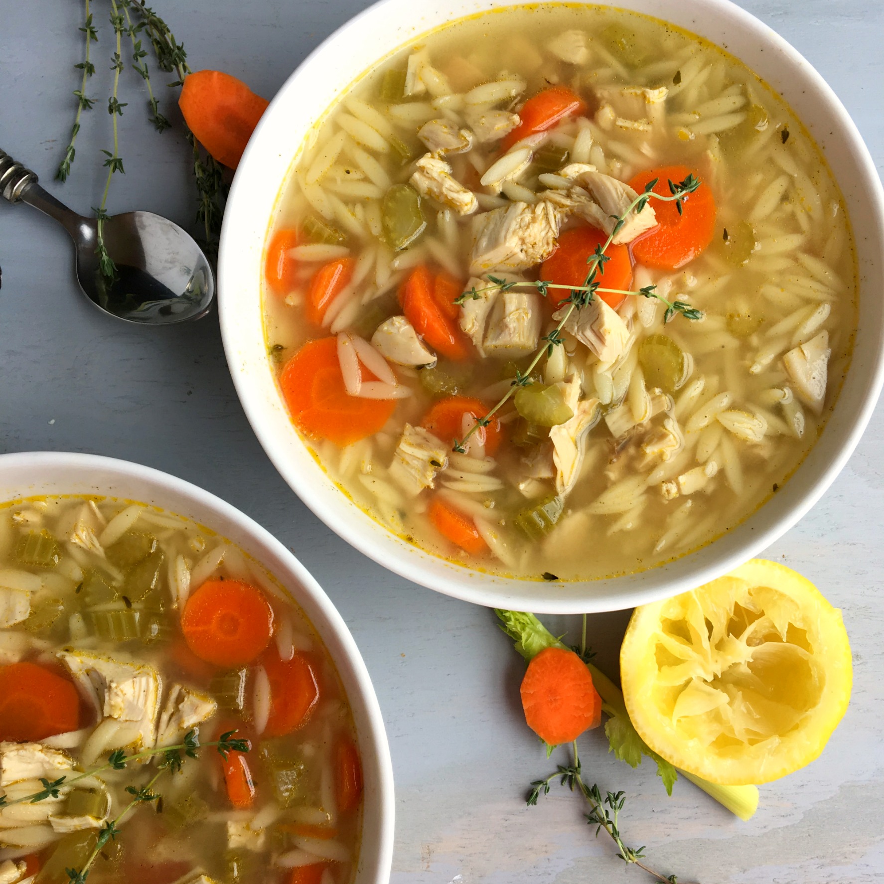 easy Greek Lemon Chicken orzo soup