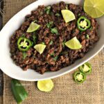 restaurant style black beans with chorizo