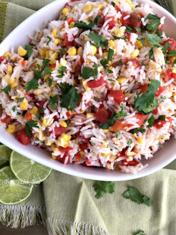 Fiesta Rice Salad with Honey Lime Dressing