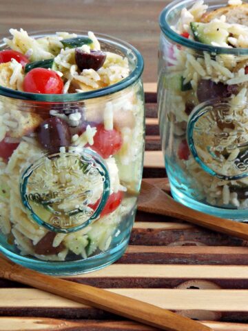 Greek Style Panzanella Salad