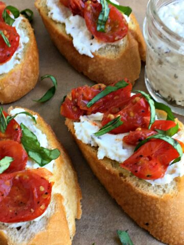 Roasted Tomato Ricotta Crostini