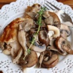 Ten Minute Mushroom Sauce on Baked Chicken