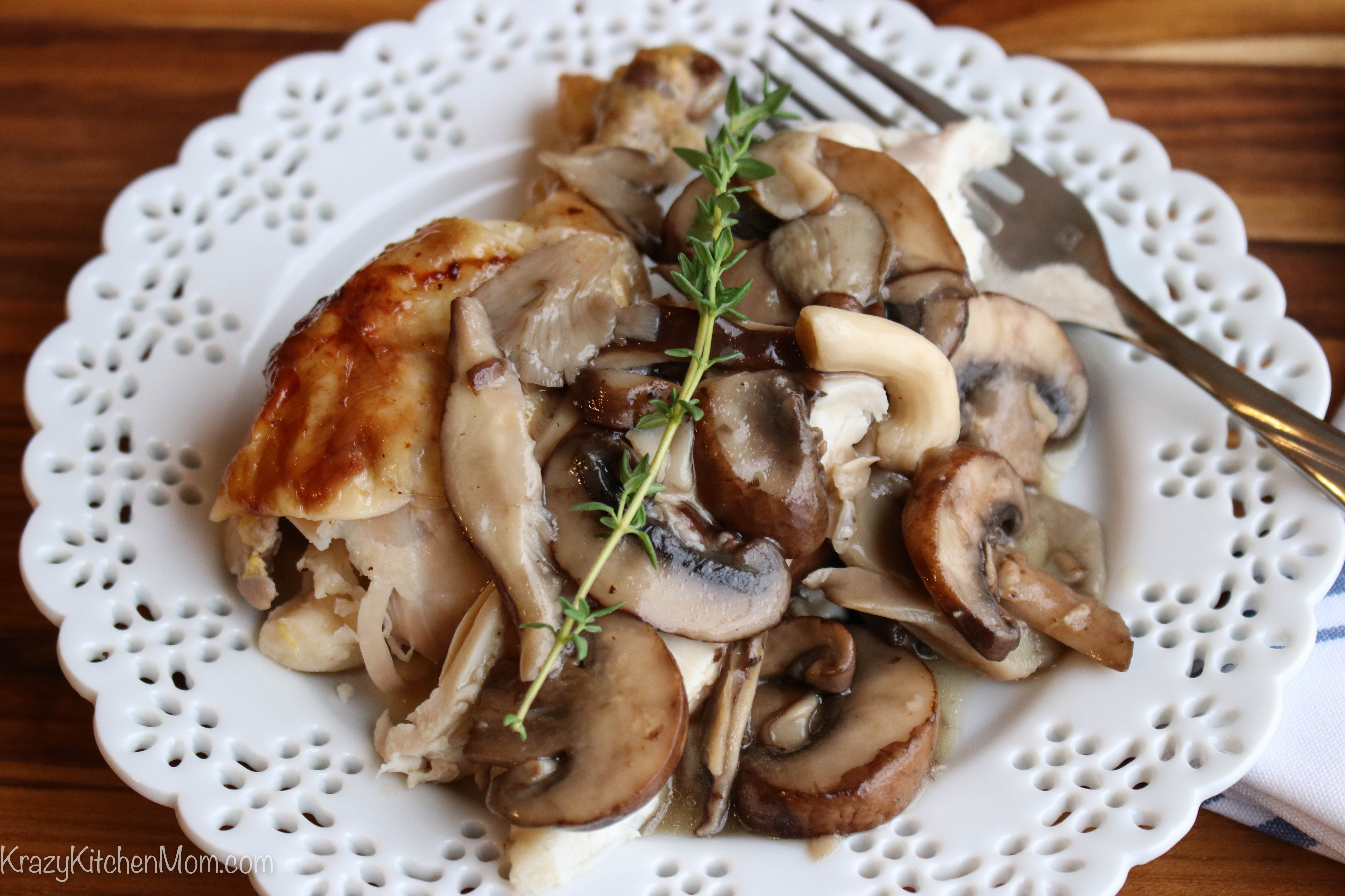 Ten Minute Herb Mushroom Sauce on Baked Chicken