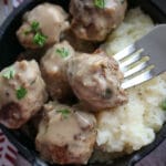 Swedish Meatballs on a fork