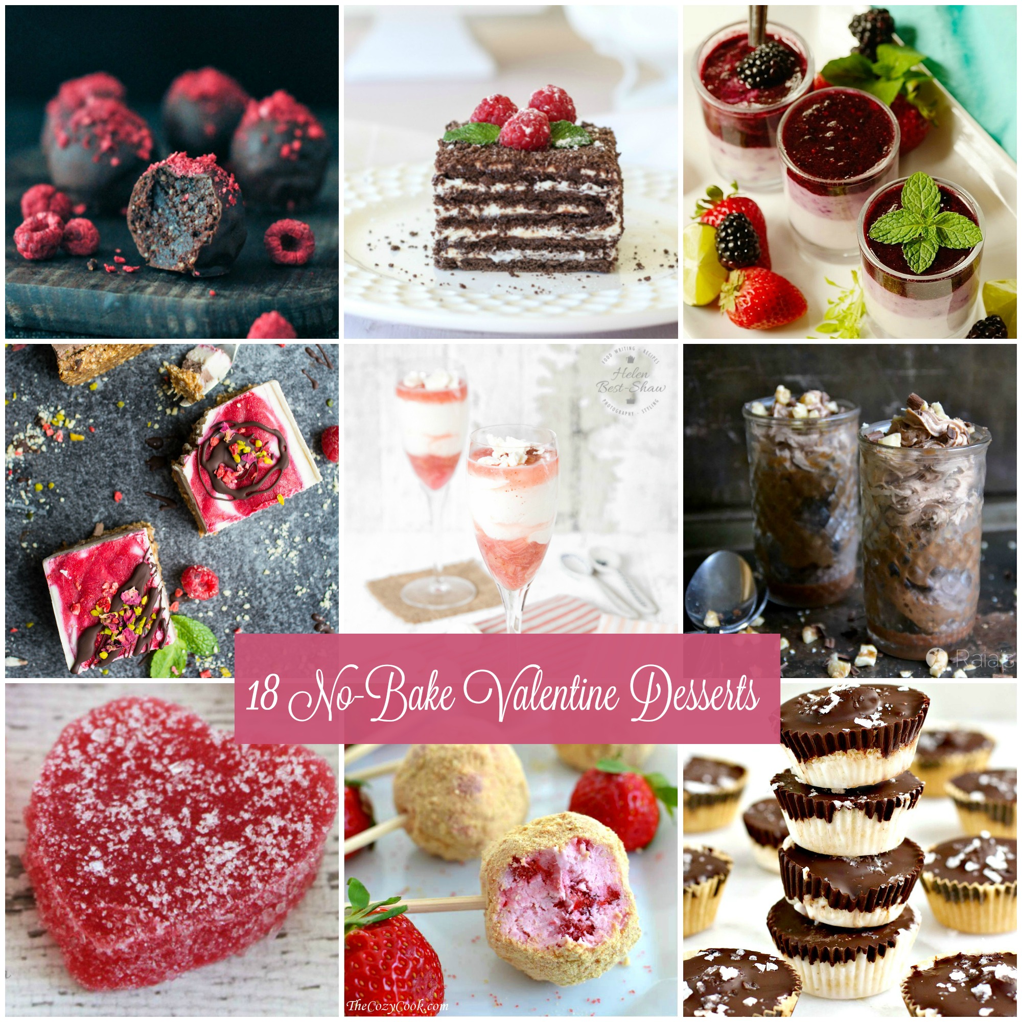 No need to turn on the oven and sweat over a difficult recipe this Valentine's Day. Show your special someone how very special they are with 18 No-Bake Valentine Desserts.  via @krazykitchenmom