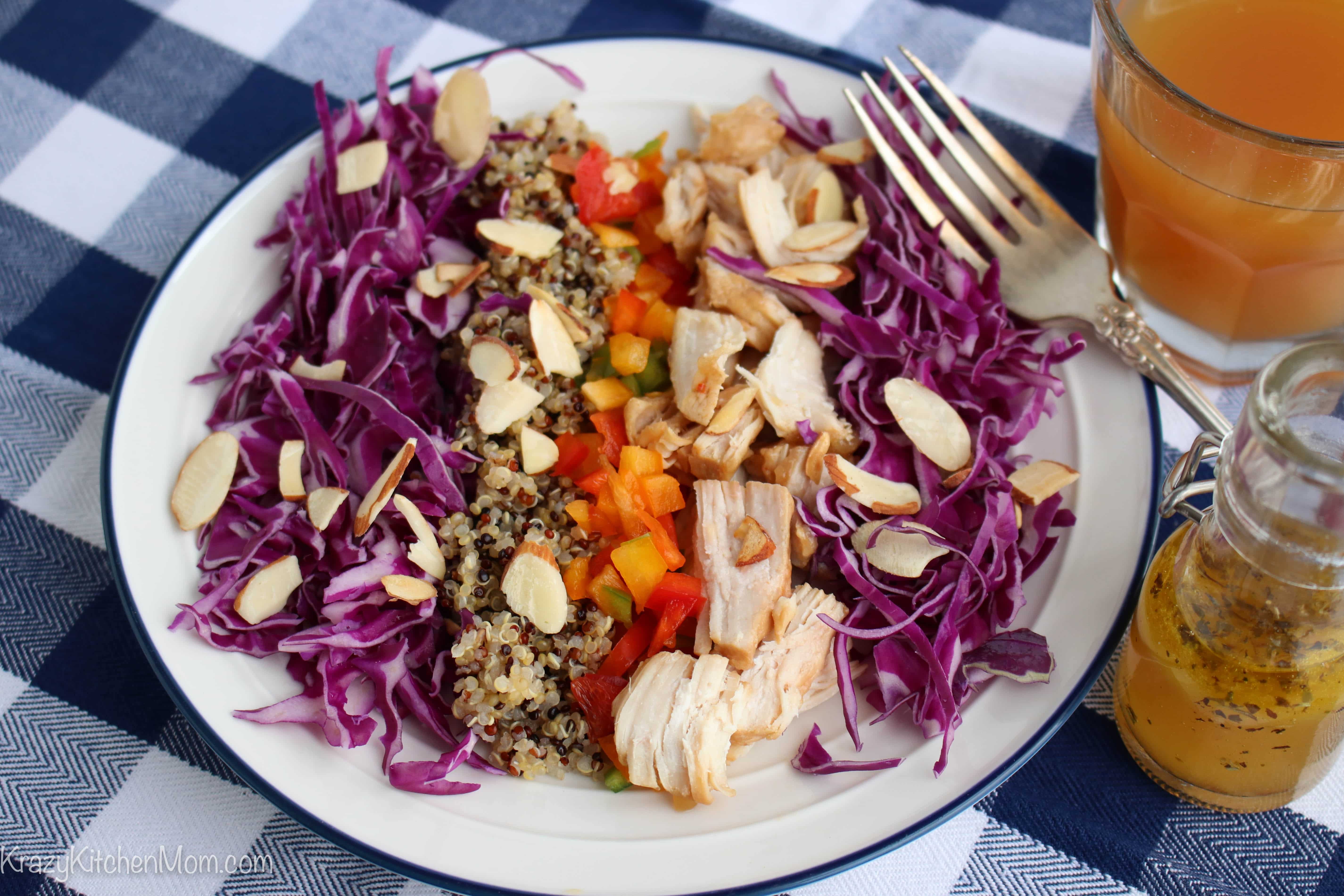 Quinoa Cabbage Chicken Salad