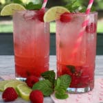 Fresh Raspberry Mojitos