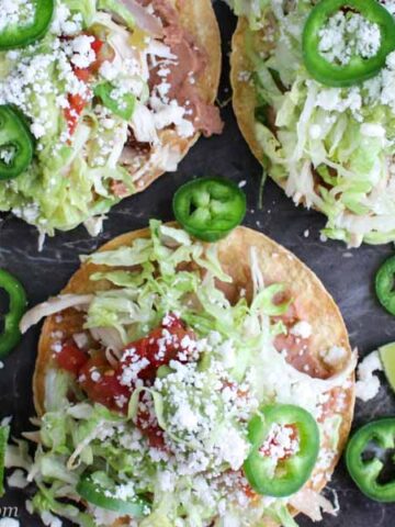 Rotisserie Chicken Bean Tostadas