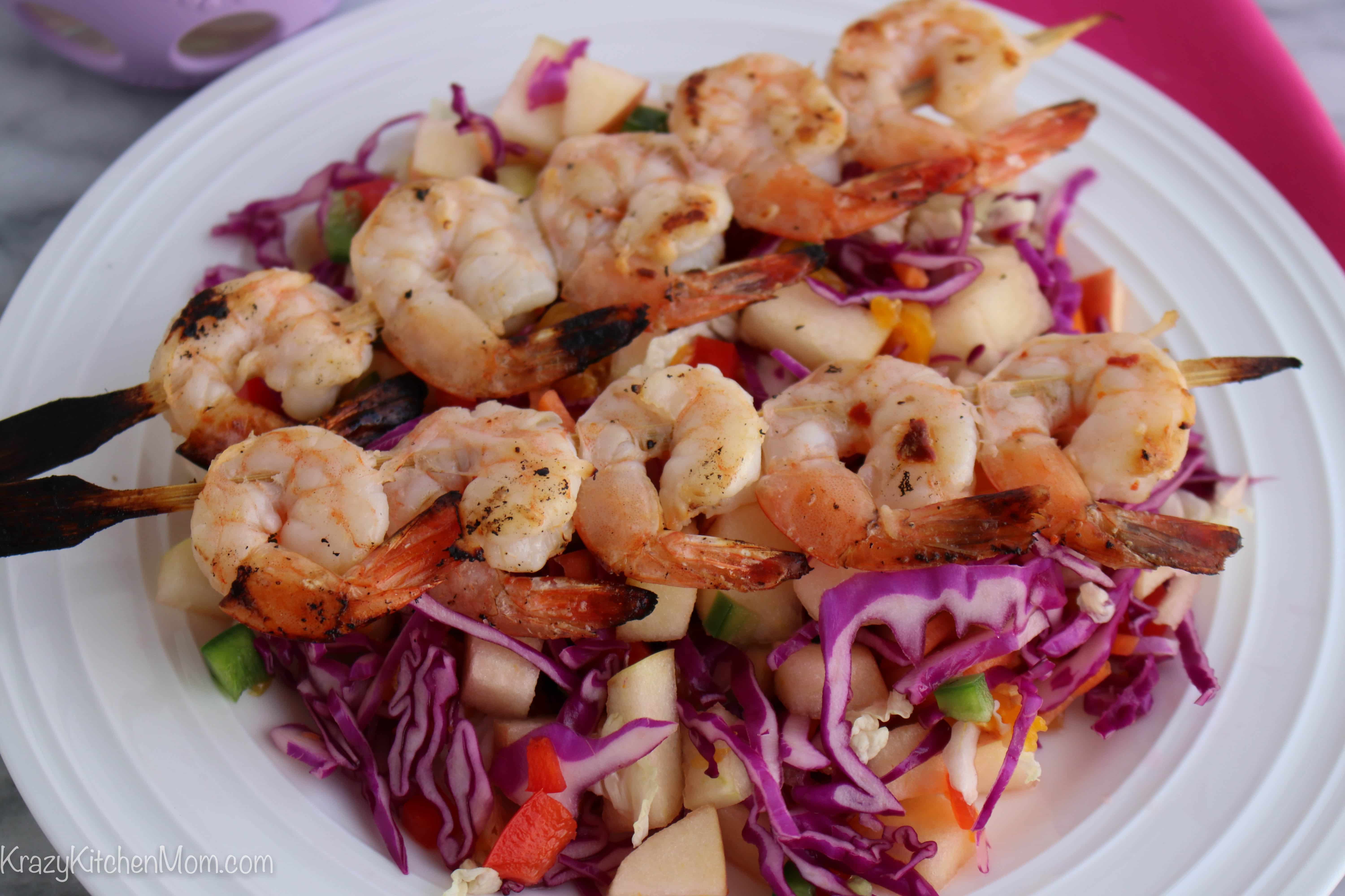 Shrimp with Spicy Apple Slaw