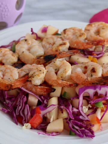 Shrimp with Spicy Apple Slaw