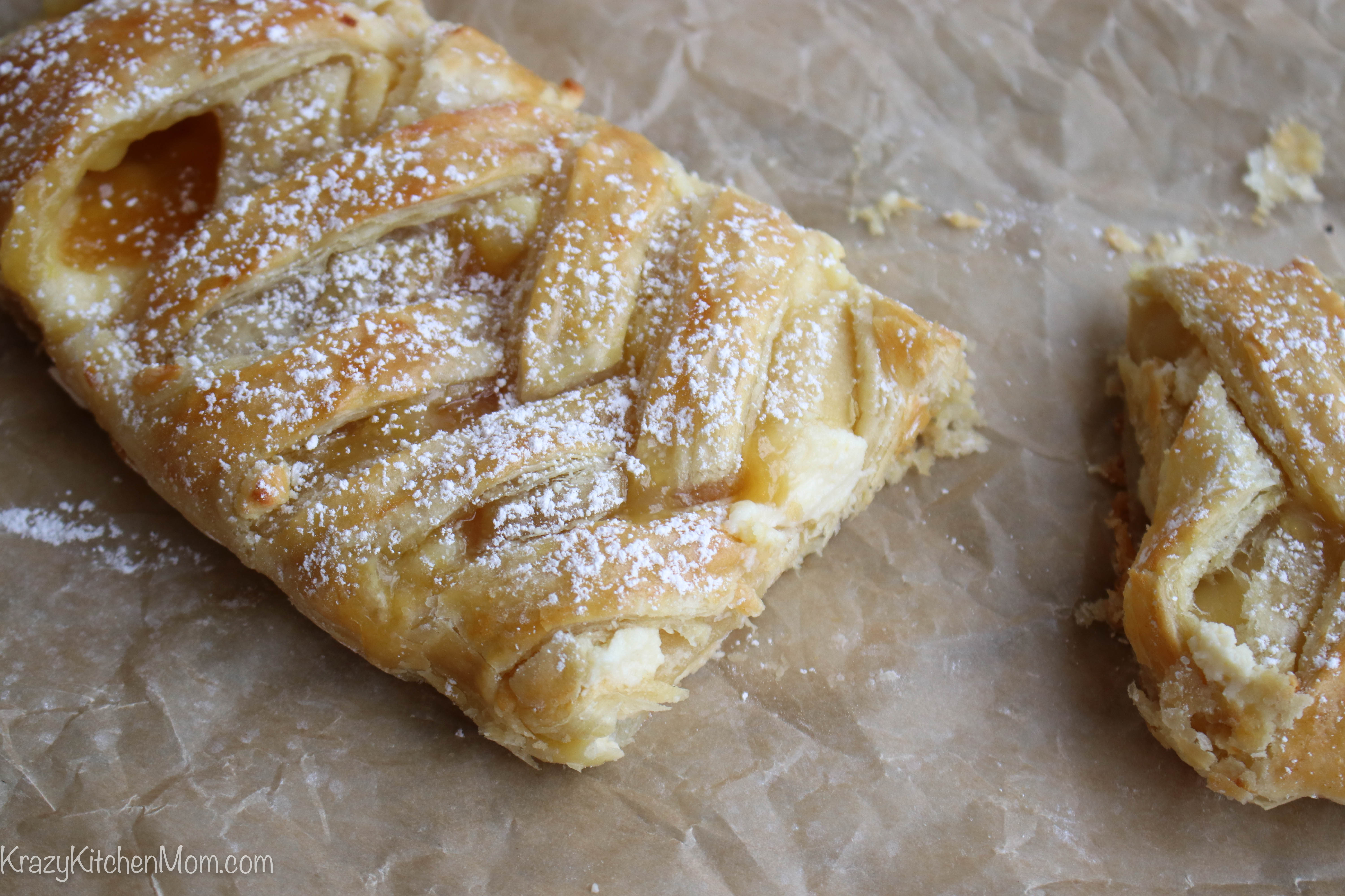 Lemon Cream Cheese Puff Pastry Braid