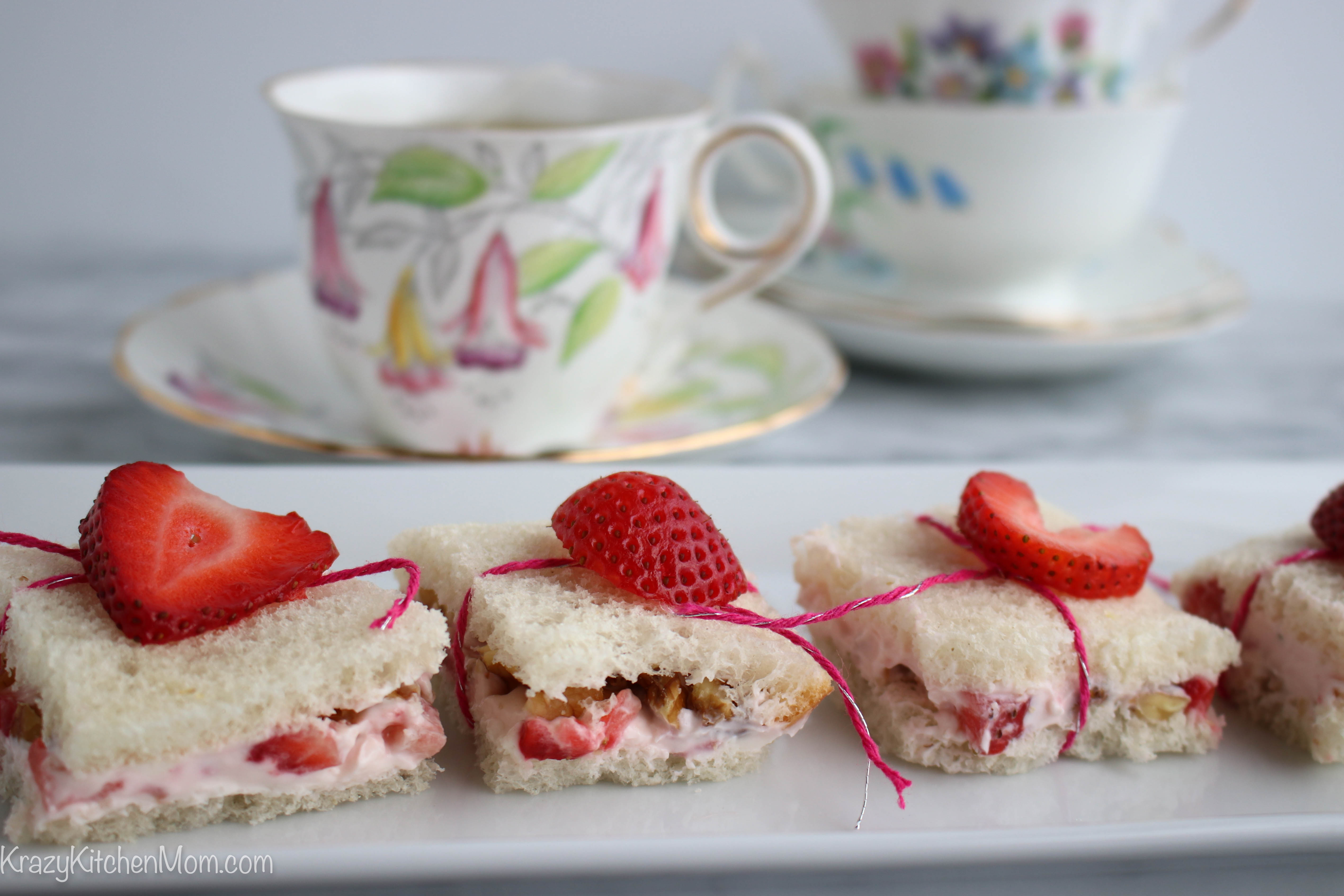 Strawberries and Cream Tea Sandwiches A Krazy Kitchen Mom