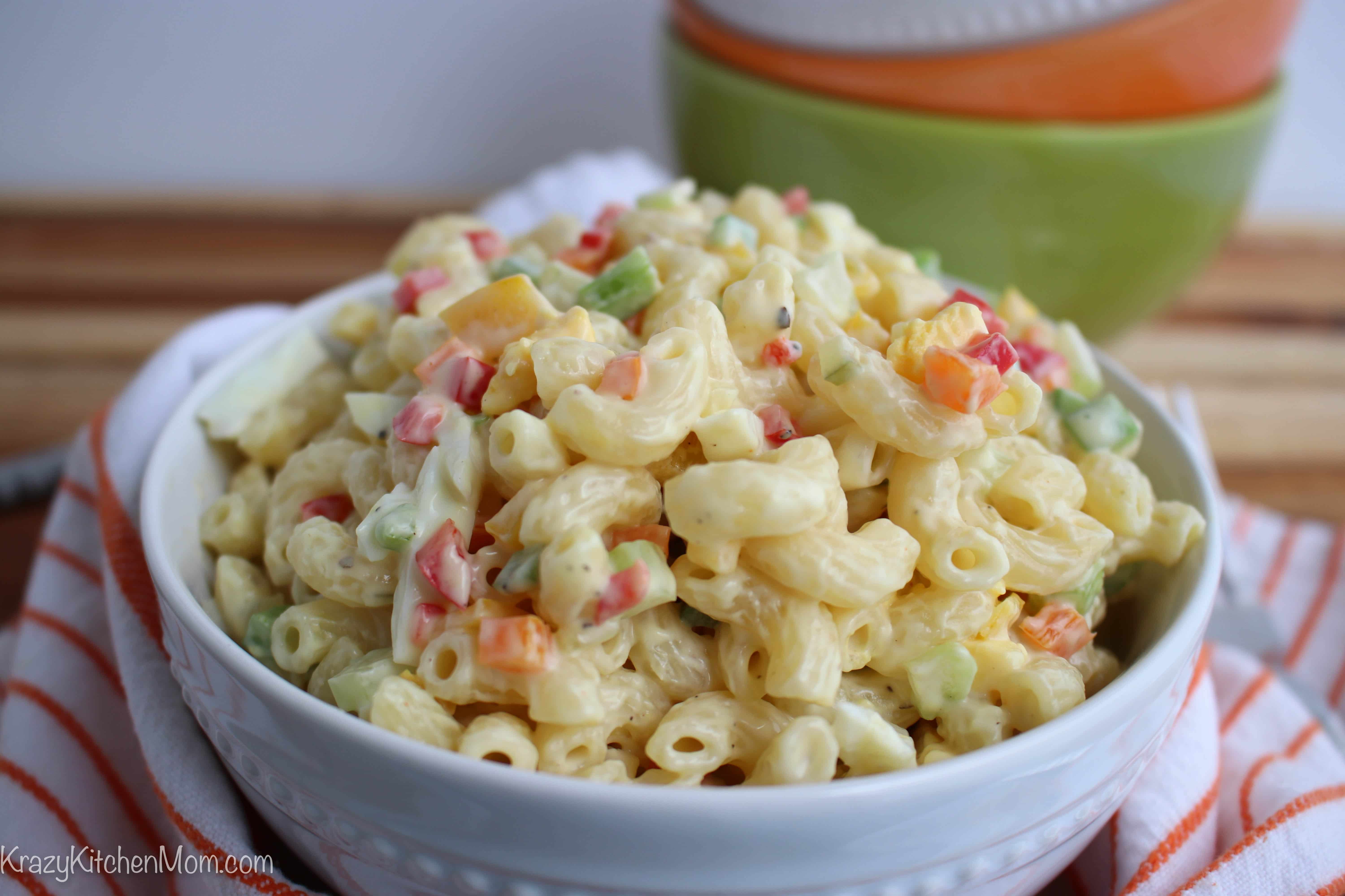 Sweet Tangy Amish Macaroni Salad | Krazy Kitchen Mom