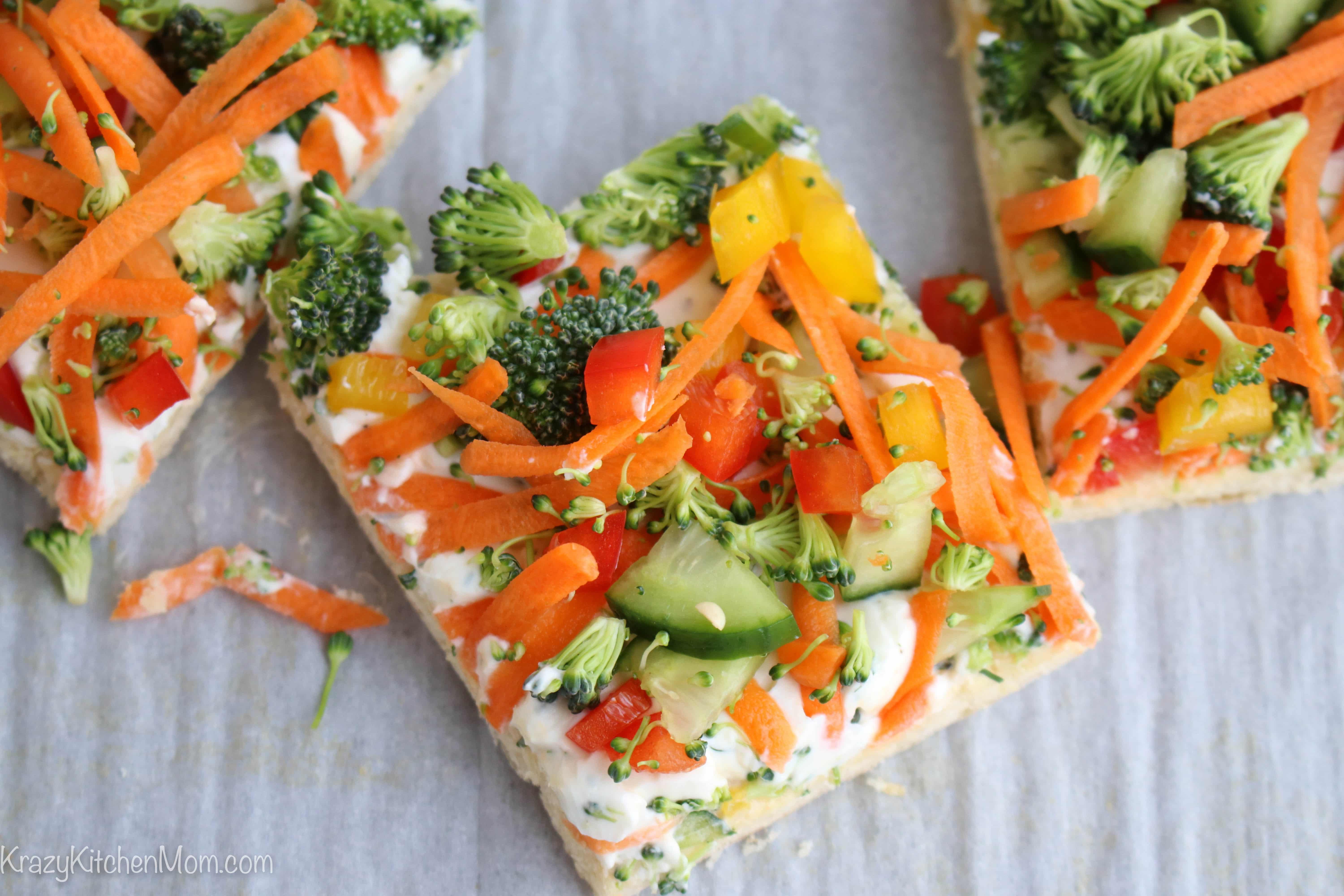 Crescent Roll Veggie Pizza | Fan Favorite | Krazy Kitchen Mom