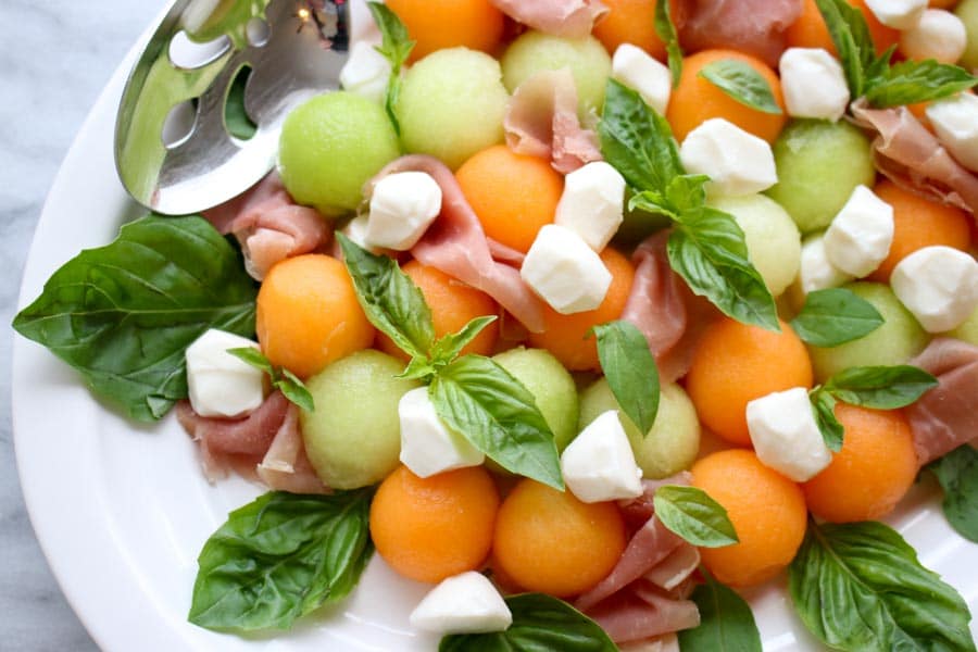 Melon Ball Prosciutto Salad B Krazy Kitchen Mom