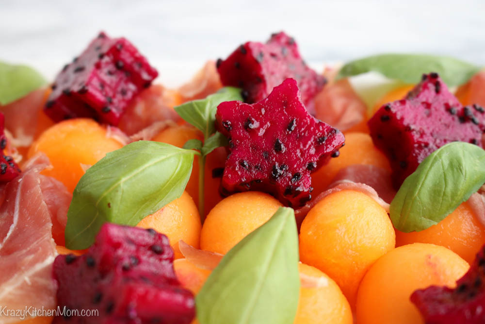 Melon and Dragon Fruit Salad