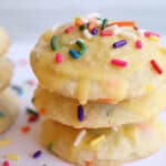 Lemon Glazed Funfetti Sugar Cookies