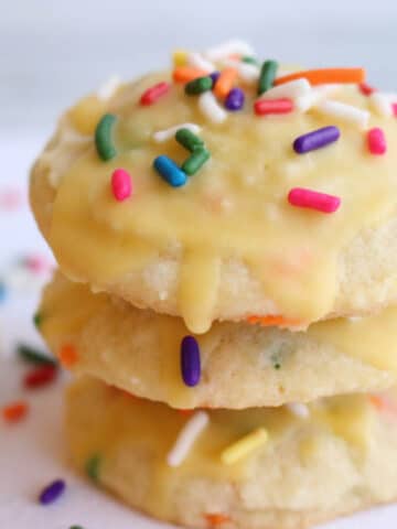 Lemon Glazed Funfetti Sugar Cookies