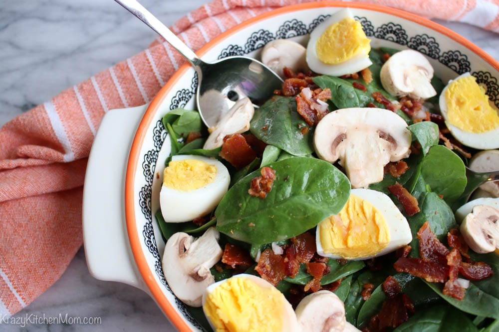 Spinach Salad with Warm Bacon Dressing