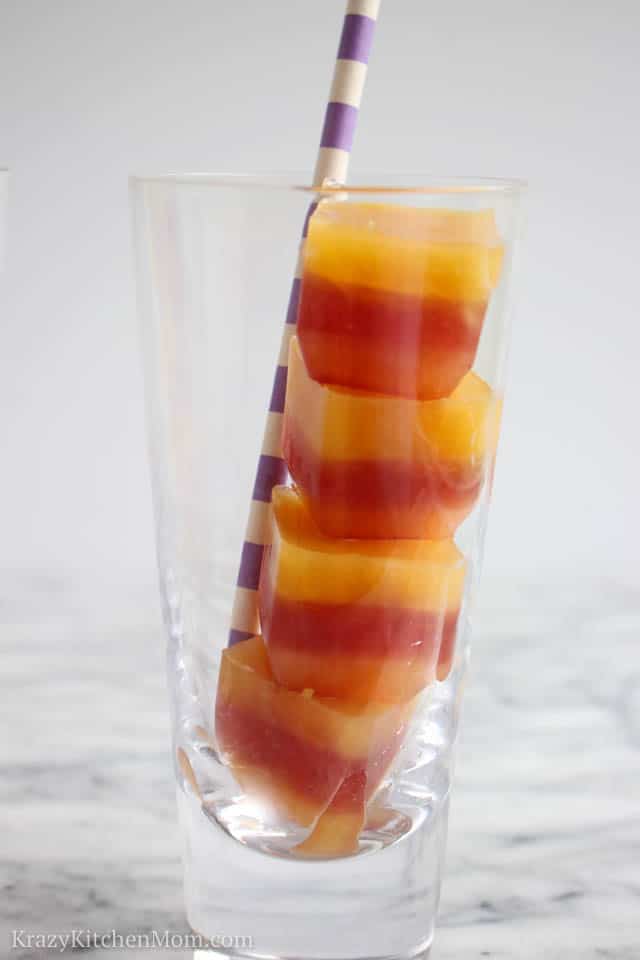 Fruit Juice Layered Ice Cubes