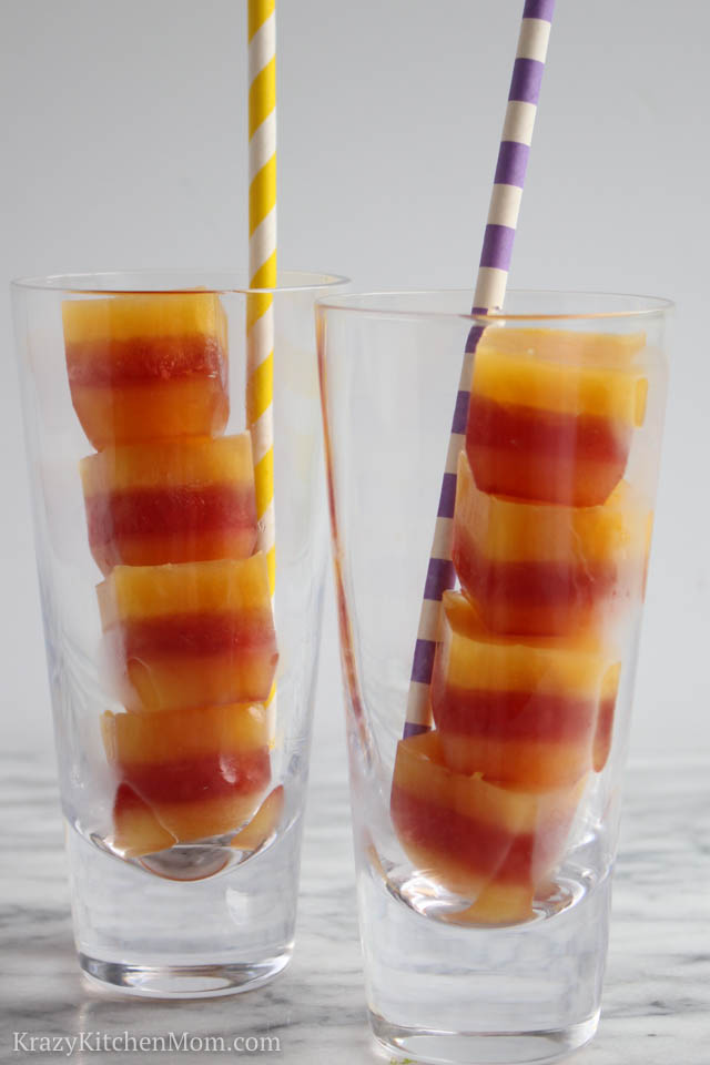 Fruit Juice Layered Ice Cubes