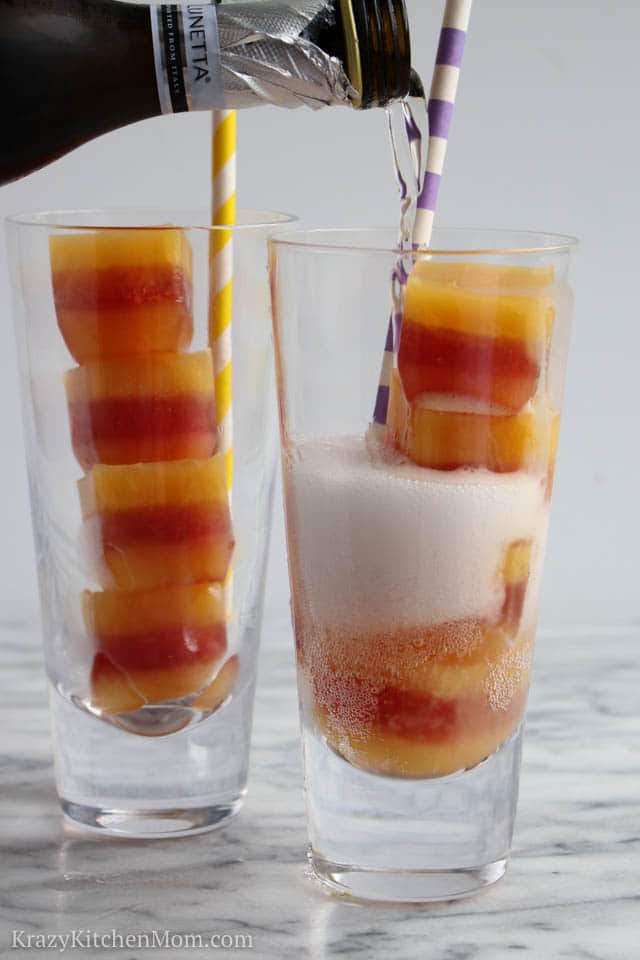 Fruit Juice Layered Ice Cubes