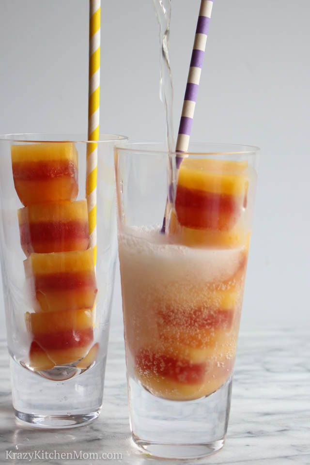 Fruit Juice Layered Ice Cubes