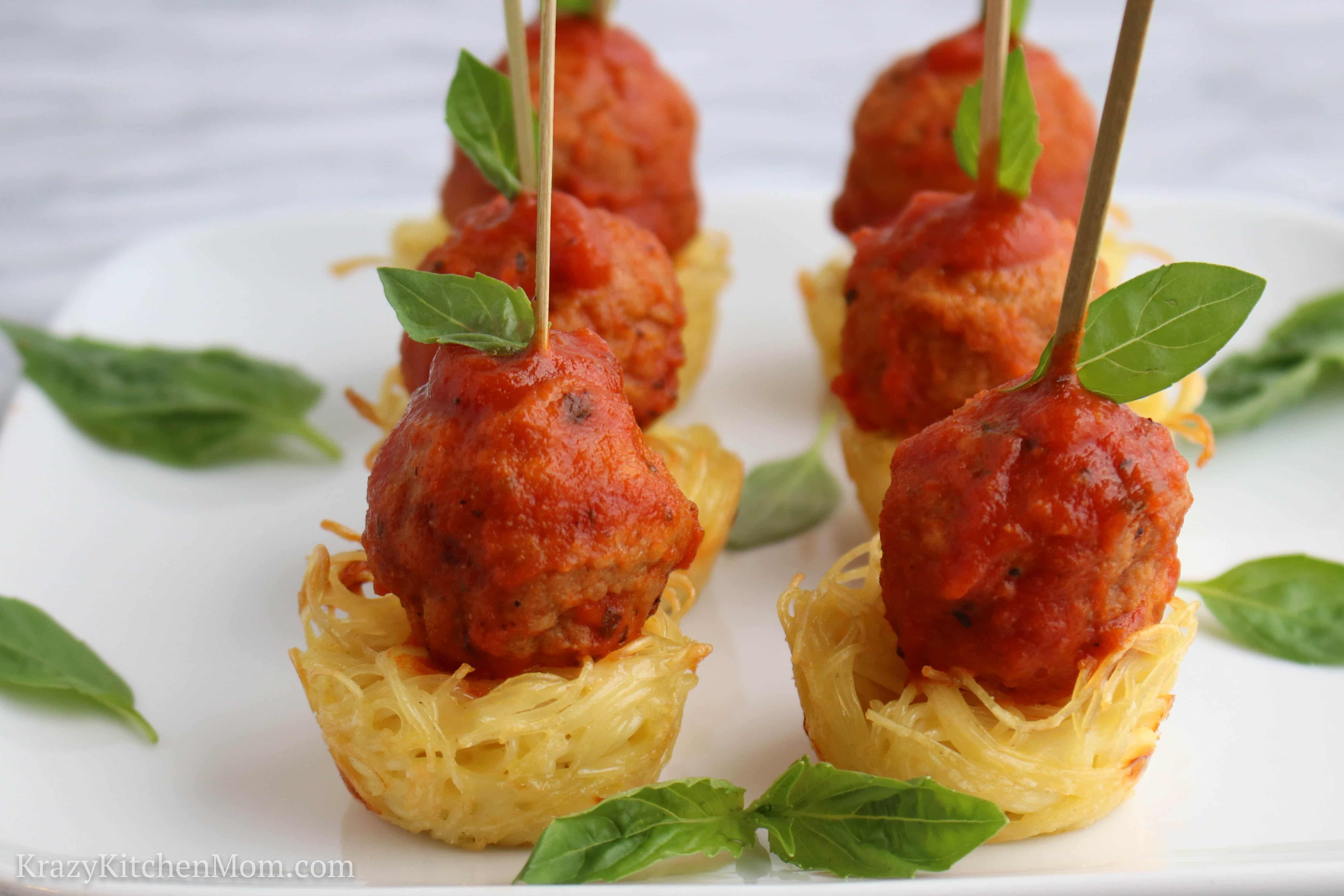 Mini Spaghetti and Meatball Appetizer Krazy Kitchen Mom