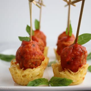 Mini Spaghetti and Meatball Appetizer