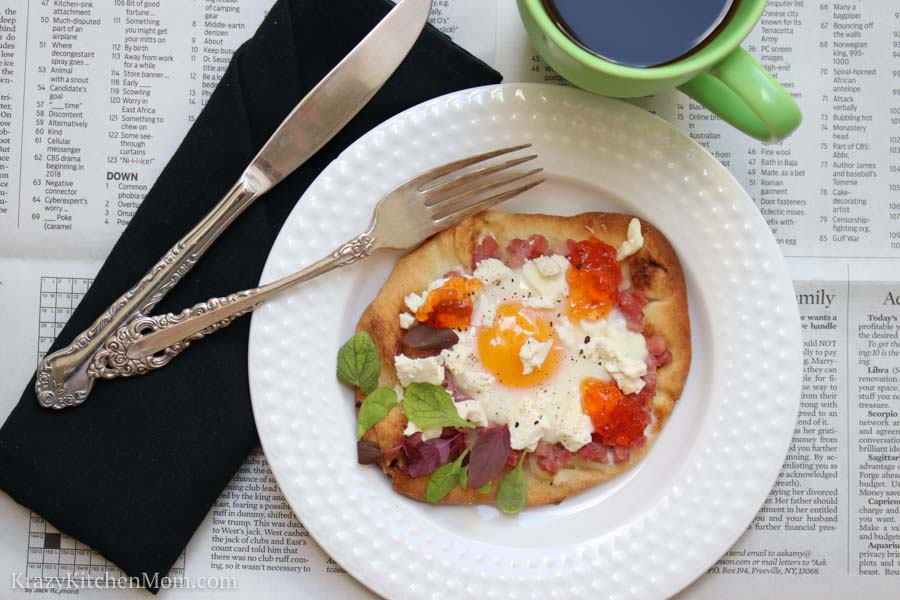 Breakfast Flatbread with Pepper Jelly