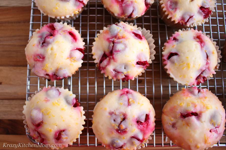 Cranberry Orange Muffins with Orange Glaze