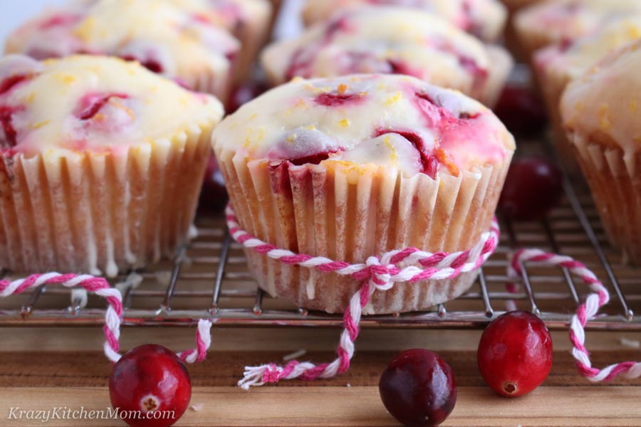 Cranberry Orange Muffins with Orange Glaze
