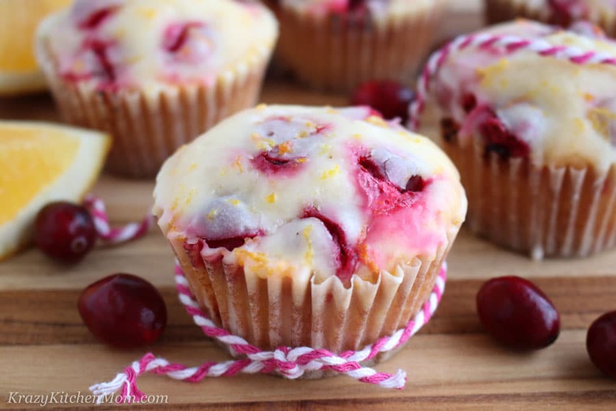 Cranberry Orange Muffins with Orange Glaze