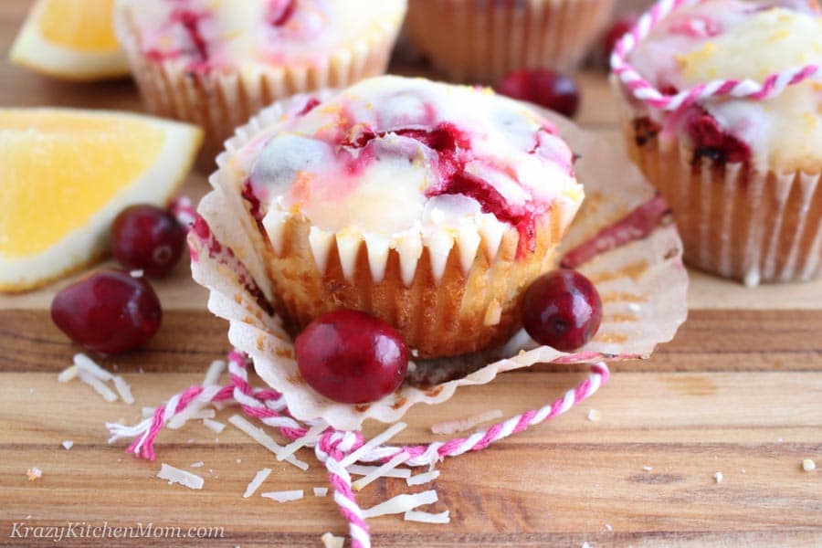 Cranberry Orange Muffins with Orange Glaze