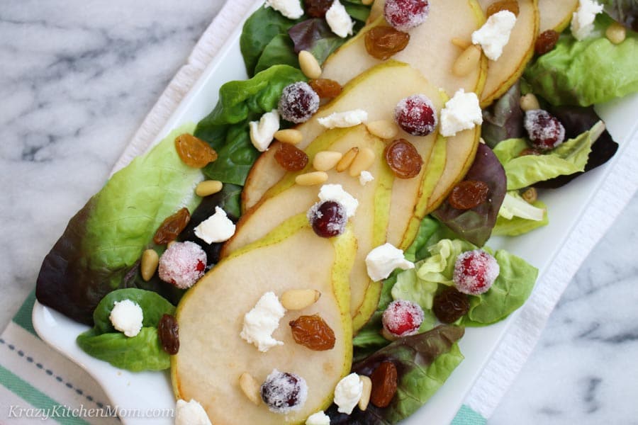 pear and goat cheese salad