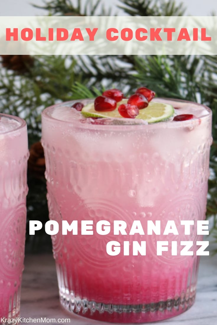 You're gonna love our take on a classic gin fizz cocktail...the Pomegranate Gin Fizz Cocktail dressed for the holiday season. Lite and refreshing - cheers! via @krazykitchenmom