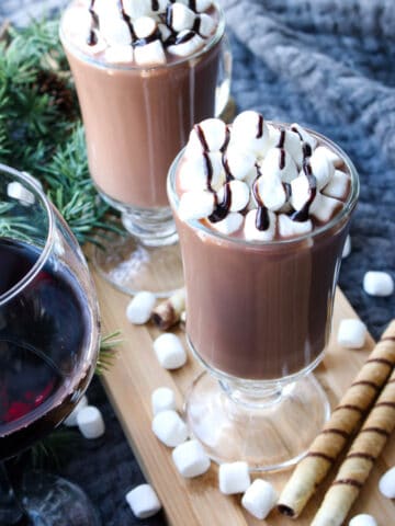 top down photo of Red Wine Hot Chocolate