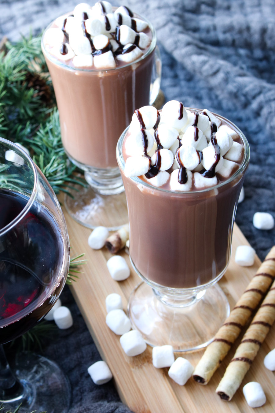 top down photo of Red Wine Hot Chocolate
