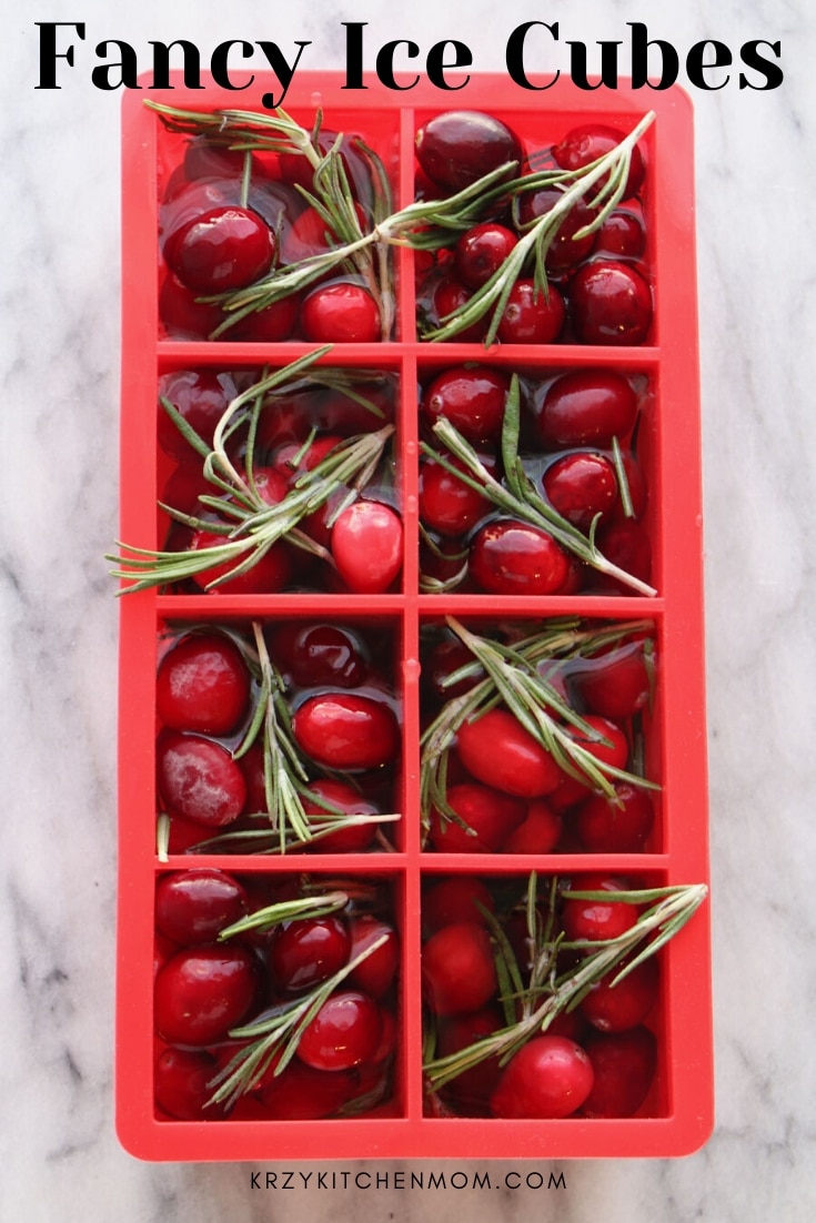 Infuse flavor into your dinks by making Fancy Ice Cubes with fresh herbs and fruits. And learn my trick for making clear ice.  via @krazykitchenmom