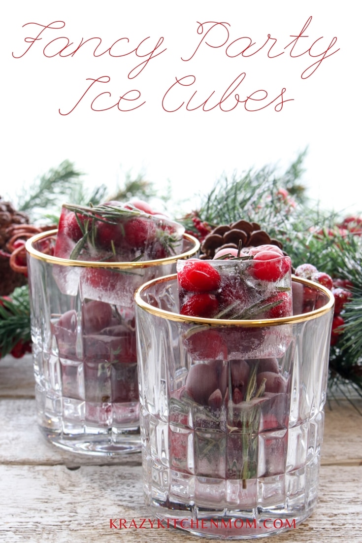 Infuse flavor into your dinks by making Fancy Ice Cubes with fresh herbs and fruits. And learn my trick for making clear ice.  via @krazykitchenmom